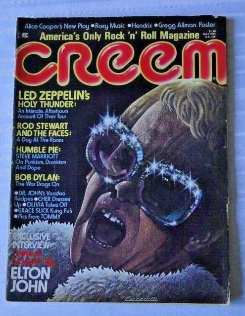 Vintage Magazine Creem 1975 Elton John Led Zeppelin Rod Stewart Bob Dylan    147