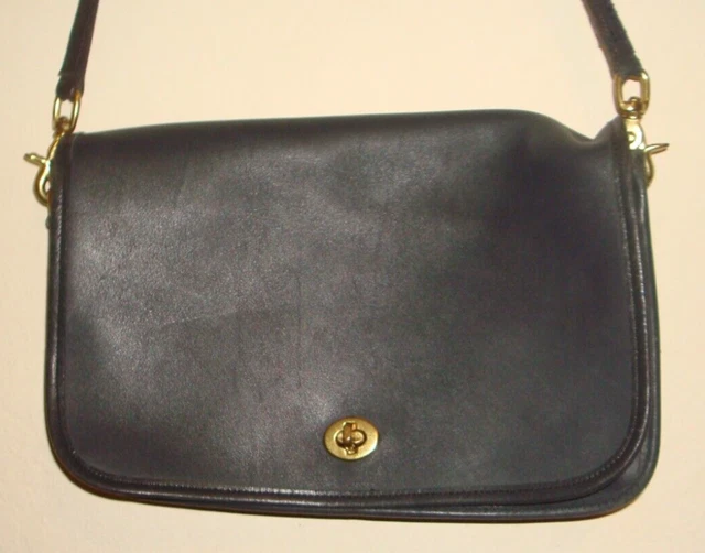 VINTAGE COACH BAG No. 0186 012 Navy Blue Leather With Removeable strap
