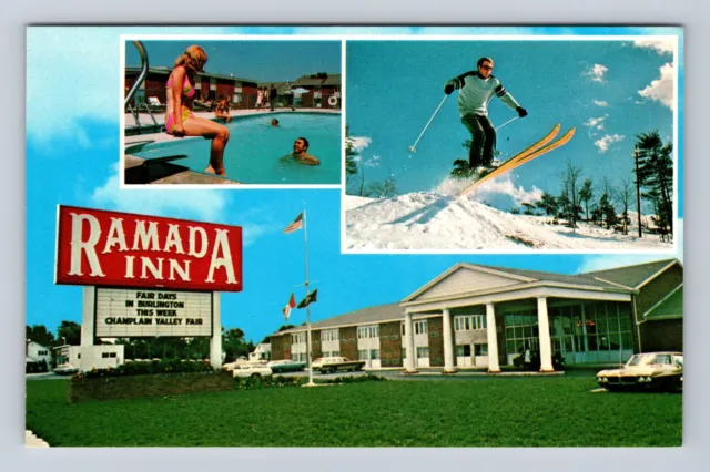 South Burlington VT-Vermont, Ramada Inn, Advertisement, Vintage Postcard