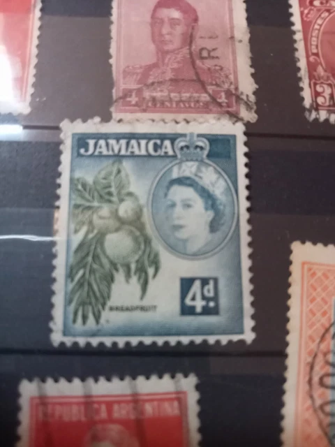 Timbre Reine Elisabeth II Violet 1957 - Rare, Lot De 2, état Neuf Avec Trace De Charnière