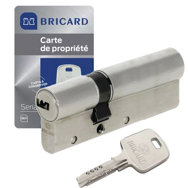 Cylindre De Serrure Haute Sécurité Bricard Chifral 15 Pistons - Double, 40-40 Mm, 4 Clés, Neuf