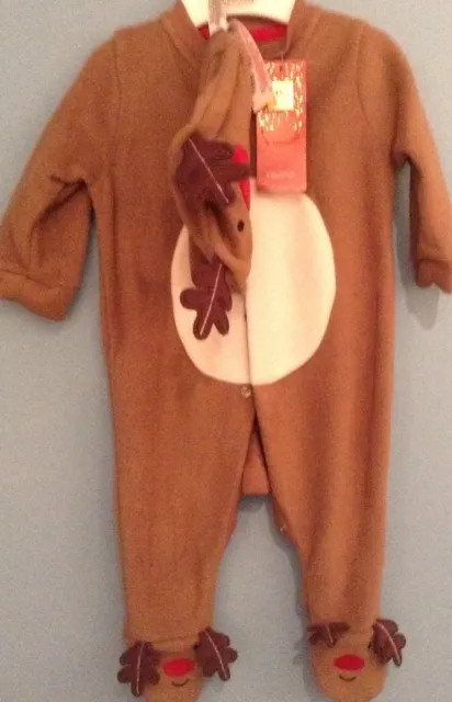 BNWT M&S CHRISTMAS REINDEER OUTFIT age 0-3 months with hat
