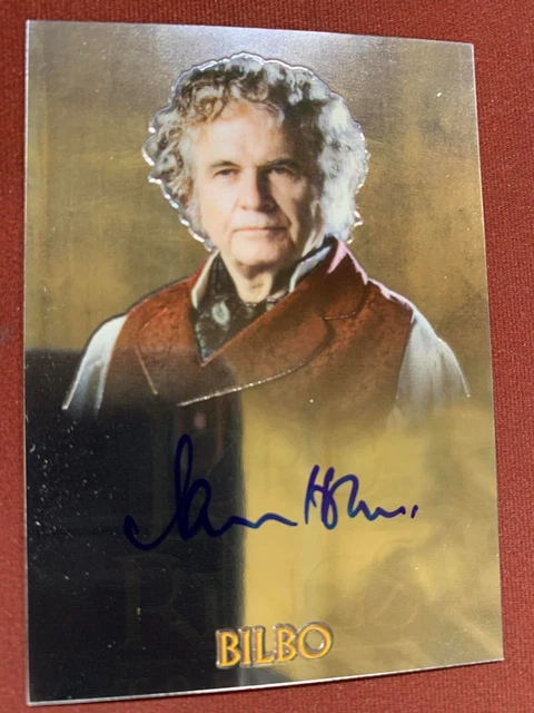 Ian Holm As Bilbo - Topps Chrome Lord Of The Rings - Auto -