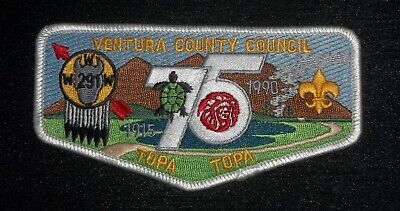 Oa Order Of The Arrow Topa Topa Lodge  291 Bsa Ventura County 1990 75Th Ann Flap