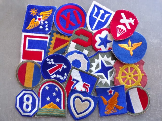 WWII US Army Patch Infantry Corps Uniform Lot Mix Military Shoulder Insignia SSI