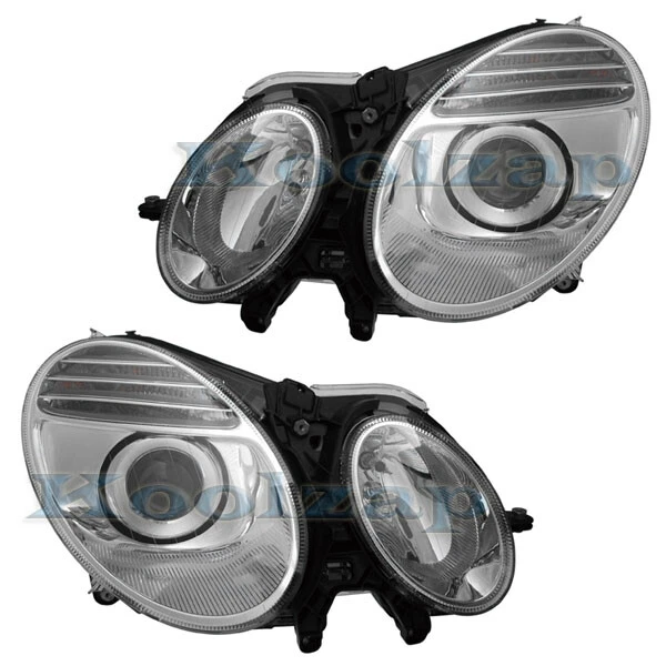 For 07-09 E-Class Headlight Headlamp Front Head Light Lamp Left Right Set PAIR
