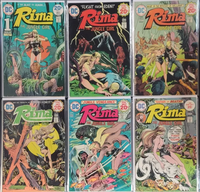 Rima The Jungle Girl #1-6 DC Comics 1974 Missing #7 VG-VG/FN 4.0-5.0+!