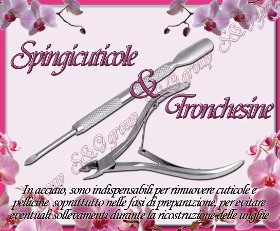 Spingicuticole E Tronchesine Per Cuticole Ricostruzione Unghie Nail Art Gel Uv