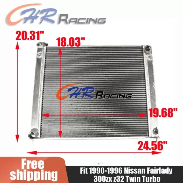 FOR 3Row Aluminum Radiator Fits 1990-1995 Nissan 300ZX Z32 3.0L V6 Twin Turbo MT