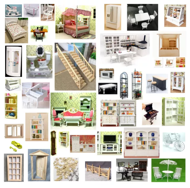 Lot Doll House Bedroom Kitchen Living Room Bathroom Garden Furniture Scale Model