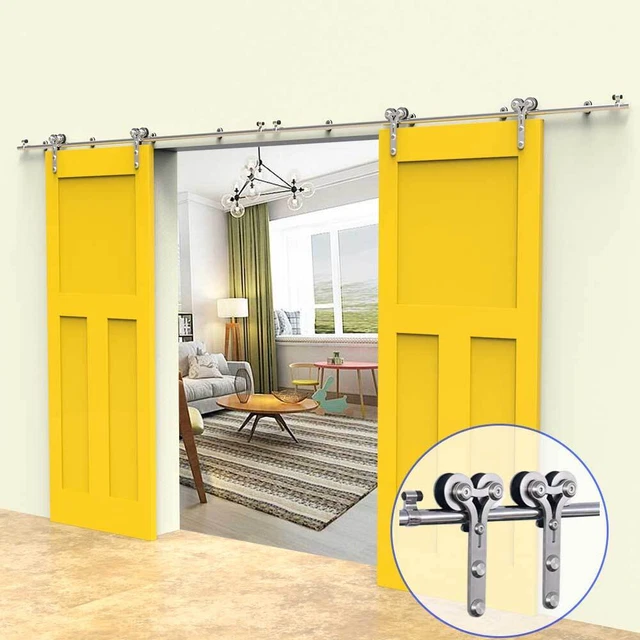 4-16FT Stainless Steel Sliding Barn Door Hardware Closet Track Kit Single/Double 3