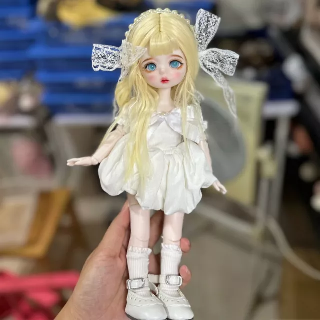 1/6 BJD Doll Ball Jointed Kids Gift Pretty Girls Full Set Eyes Dress Makeup Toys 2