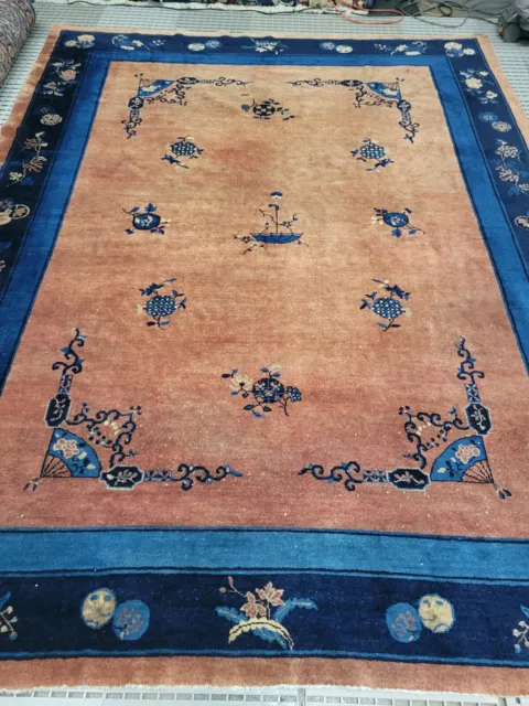 8'1" x 10'5" Hand Knotted  Antique Peking Art Deco Oriental Area rug