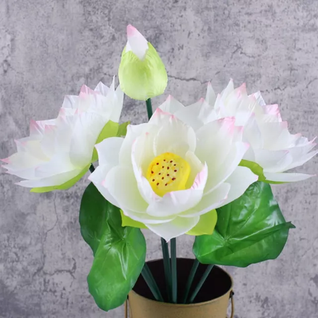 Faux fleur artificielle pour mariage lotus f��te en plastique soie n��nuphar 3