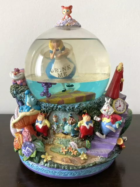 Lilo Stitch Alice in Wonderland Cheshire Cat Snow Globe 27.5x21x21cm JP F/S  Used