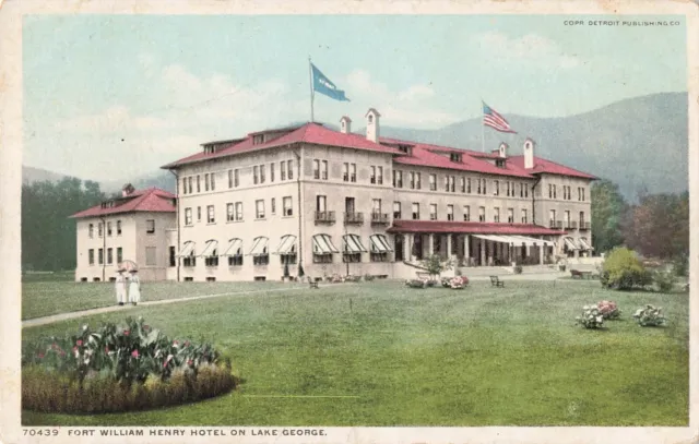 Lake George New York Postcard Fort William Henry Hotel About 1915        V2