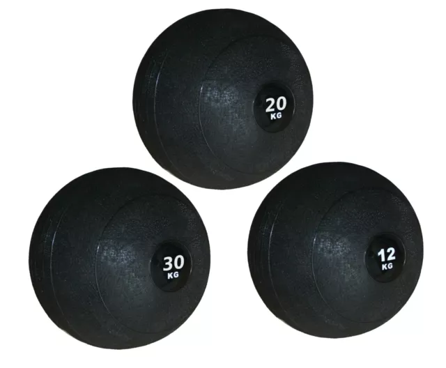 Medizinball 2er Set 12 + 20 KG + 30 KG Slam Ball Gewichtsball Fitnessball Gummi