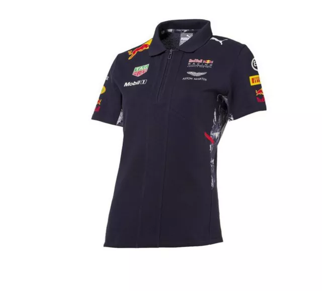 2 Stück Aston Martin Red Bull Racing Puma Damen Poloshirt EUR XL Classic Navy