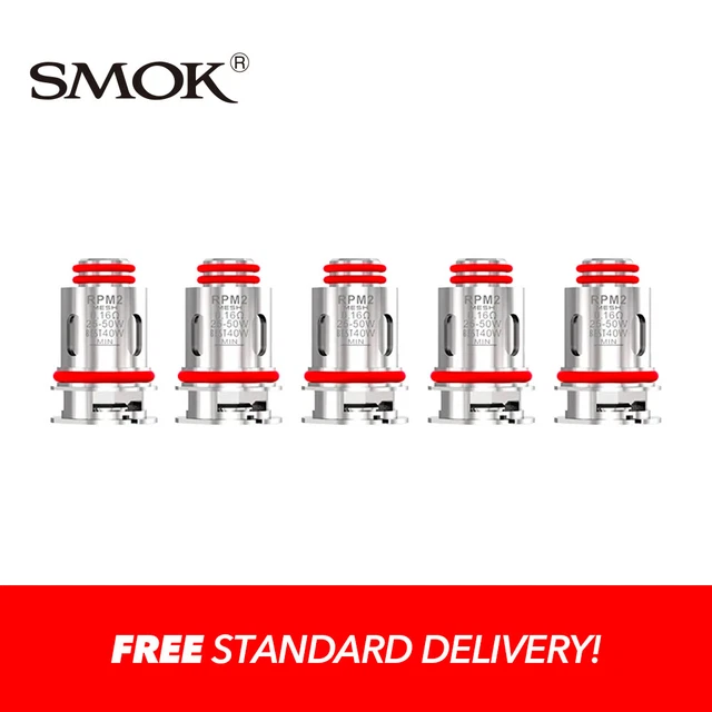 SMOK RPM 2 Replacement Coils Pack of 5 0.16 Ohms / 0.6 Ohms TPD