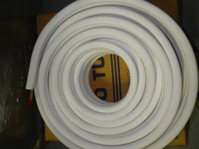 Liaison frigorifique bi tube  3/8"-5/8" isolée blanc 20m climatisation M1