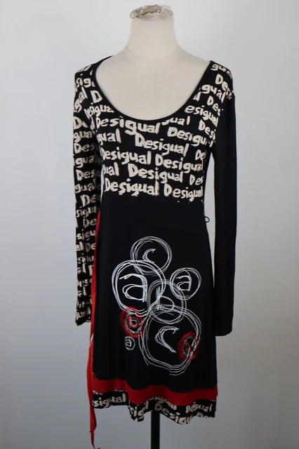 Robe Courte Desigual Taille XS (34) - Manches Longues, Motif Japonisant, Multicolore, Neuve Sans étiquettes