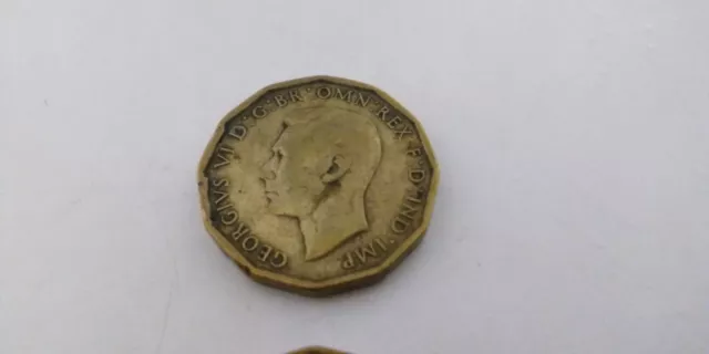 Vintage Old Coin Three Pence 1942