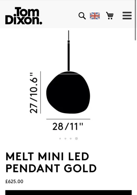 Tom Dixon MINI Melt LED Ceiling Light, GOLD 28cm RRP £625 6