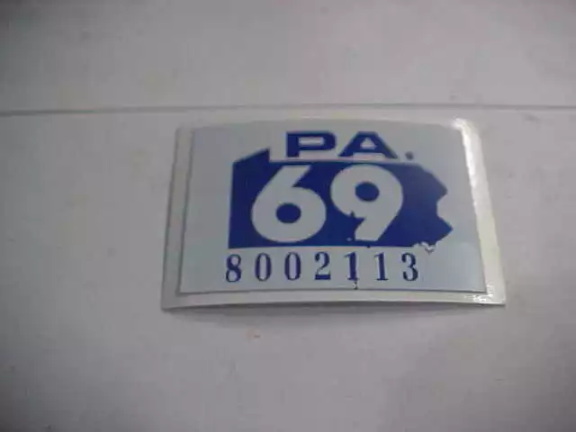 1969 pennsylvania  license plate  registration sticker FREE SHIP WITH TRACKING
