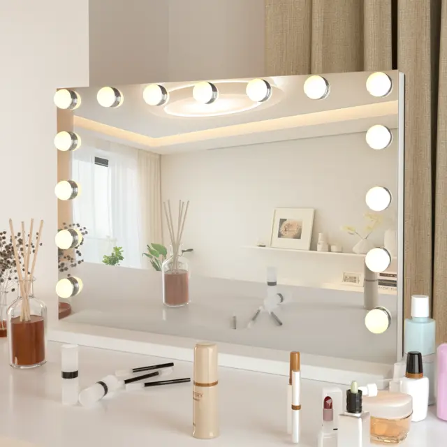 ELECWISH Hollywood Vanity Makeup Mirror Lighting 15 Bulbs with USB Charge