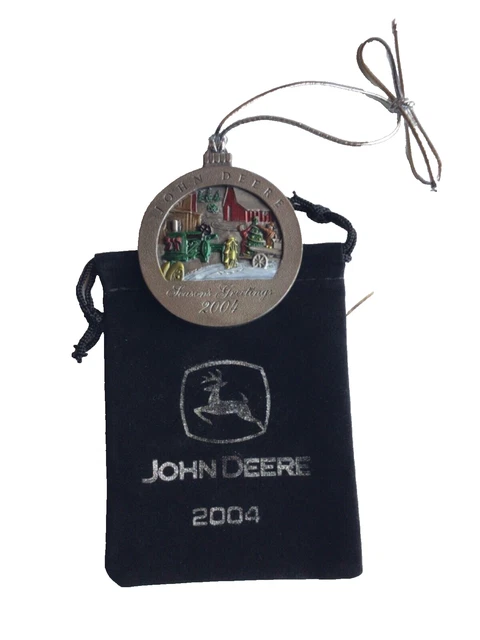 2004 JOHN DEERE Pewter Christmas Ornament #9 GP Wide Tread Tractor NIP JD new