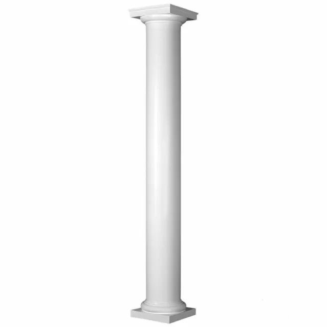 FIberglass Smooth NON-Tapered Column with Tuscan Capital & Base