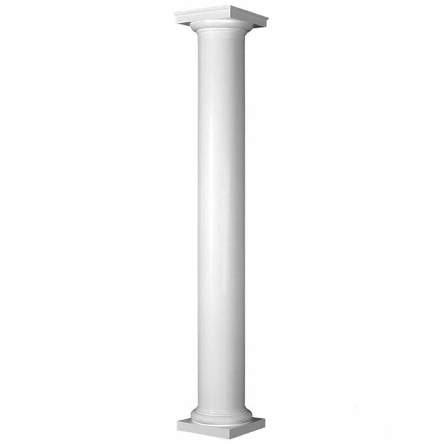 FIberglass Smooth NON-Tapered Column with Tuscan Capital & Base