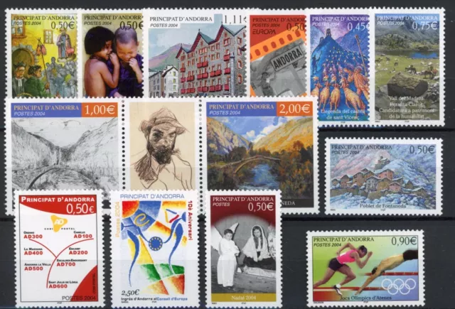 [42.933] French Andorra 2004 good complete year MNH VF stamps (Face Val 12e)