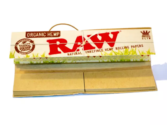 RAW King size Slim Organic Hemp Natural Unrefined Rolling Paper Smoking Tobacco