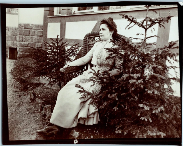 Young Woman in the Garden Vintage Citrate Print Citrate Print 8.5x11 Circa