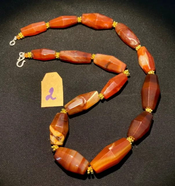Antique old Beads carnelian Angkor Cambodian antiquity amulet jewelry strand 10