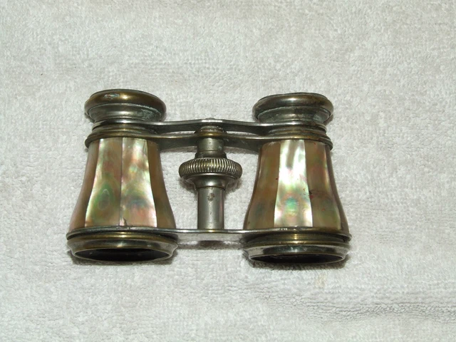 Jumelles De Théâtre Antiques Lemaire - Verre Laiton Et Cuir - époque Opera