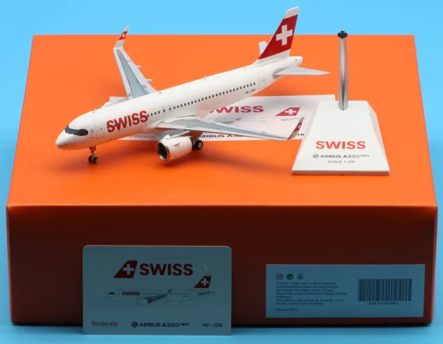 JC Wings 1:200 Swiss Airlines Airbus A320 Diecast Aircraft JET Model HB-JDB