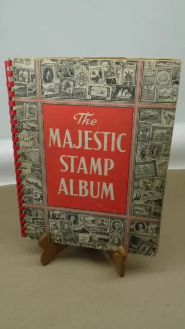 Majestic Stamp Album Vintage Worldwide Stamps Grossman 1956 Used