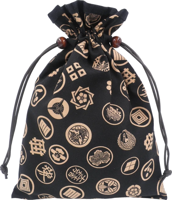 Purse bag with lining family crest x black Goshuin book bag ... Ships from Japan