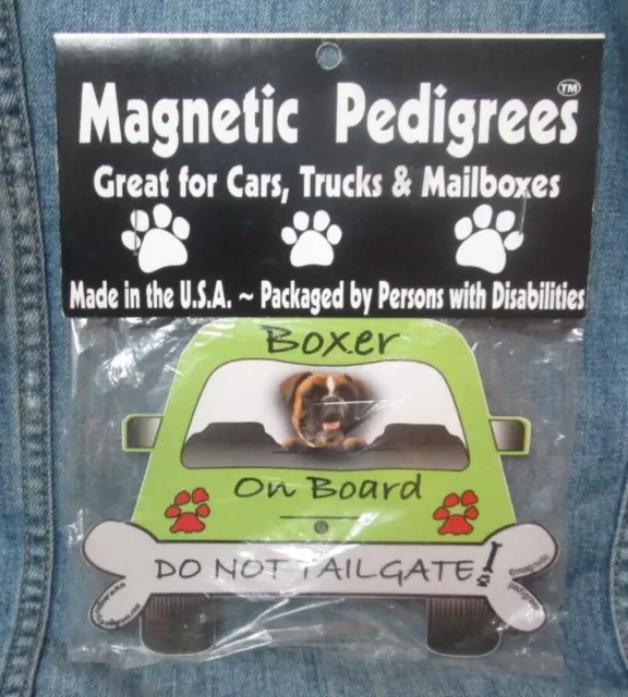 Boxer On Board Car Magnet Dog Souvenir Refrigerator JB2