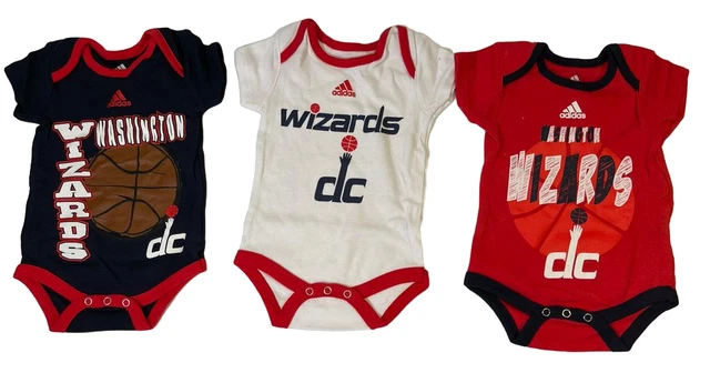 Adidas Nouveau Né Washington Sorciers Body 3-Pack Ensemble, Rouge Blanc Marine,