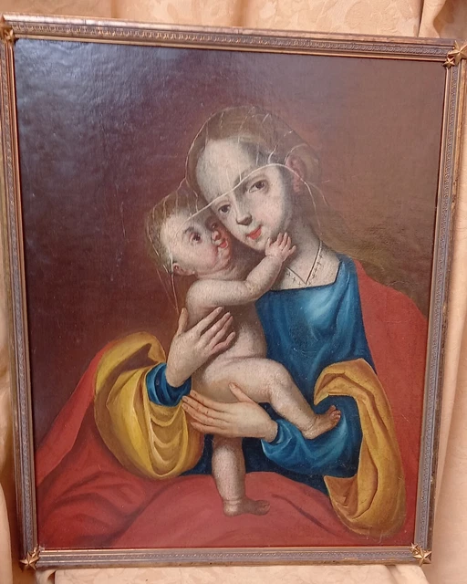 Maria Hilf Bild 61 x 49 cm Barock oder frühes 19. Jahrhundert Madonna Gnadenbild