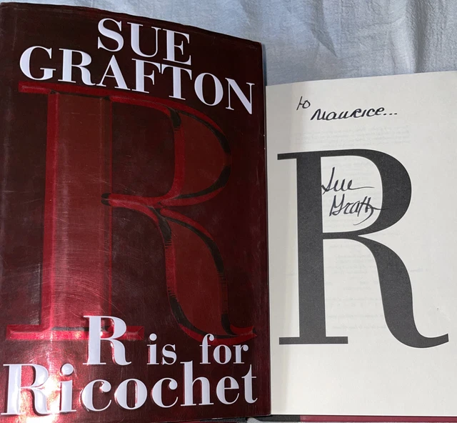 SIGNED Sue Grafton Book R Is For Ricochet Hard Cover HC DJ Autographed FREE SHIP