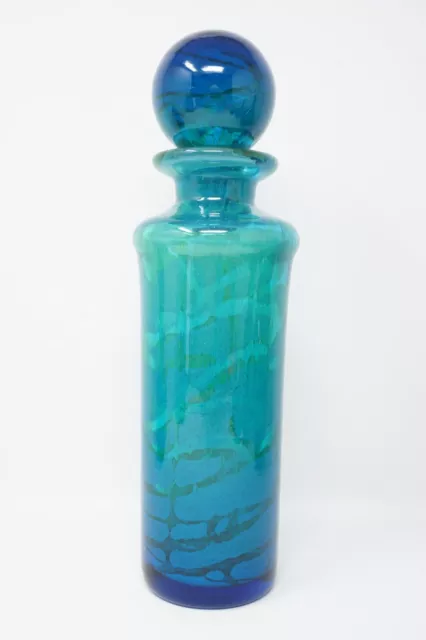 Vintage Mdina Art Glass Decanter With Ball Stopper 9"