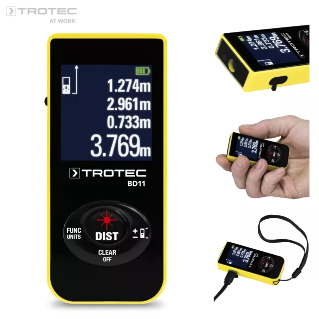 TROTEC Télémètre laser BD11 | Distancemètre | Mesure | Digital | Mètre