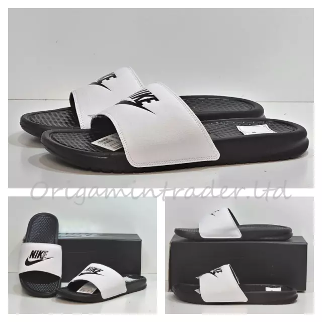 Nike Benassi JDI Slides White/Black 343880-100