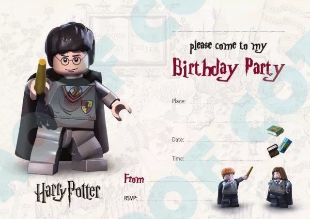 Personalised Harry Potter Party Invitations, Wizard Birthday