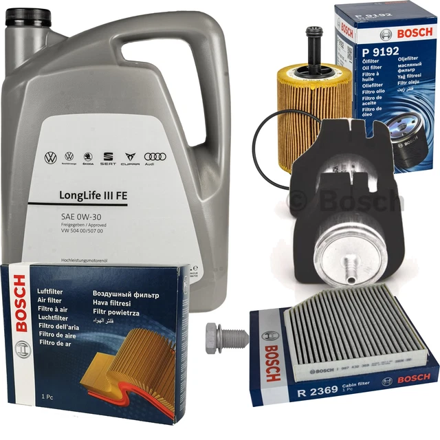 BOSCH INSPECTION SET 5 L Huile moteur VW 0W30 Longlife IIIFE pour Audi