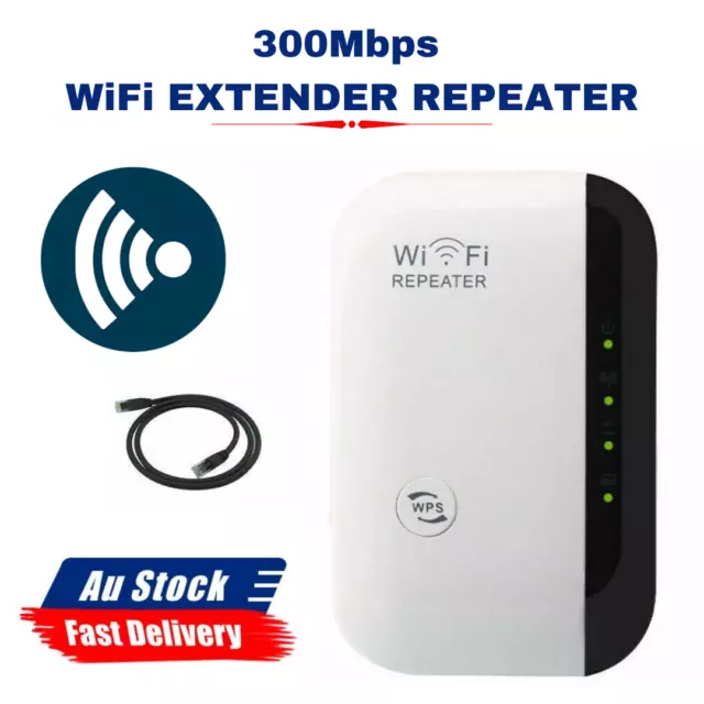 1x 300Mbps Wifi Extender Repeater Range Booster AP Router Wireless AU Plug